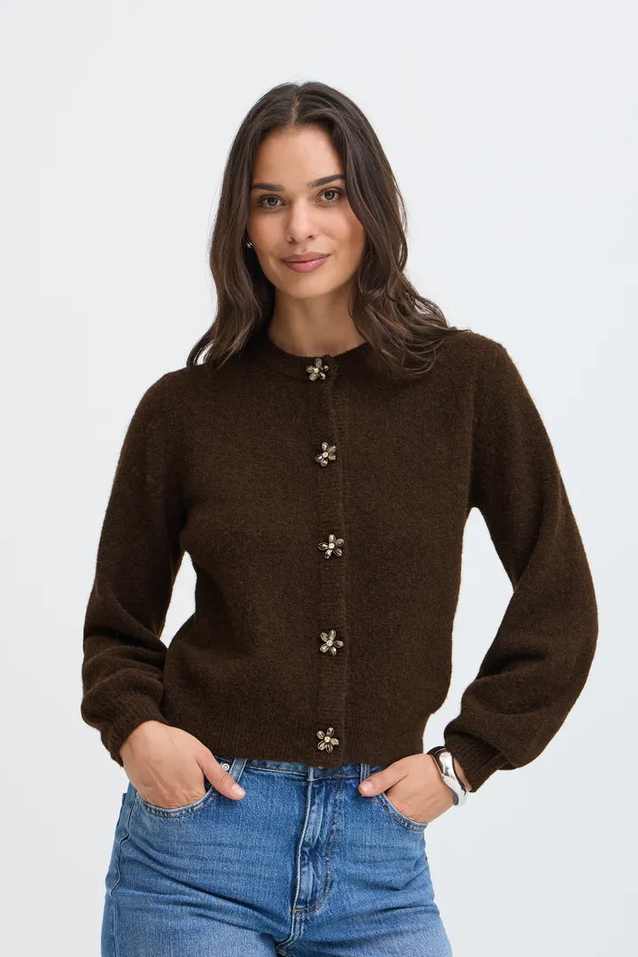 B.Young Brown Cardigan - Robins & Roses, Eccleshall