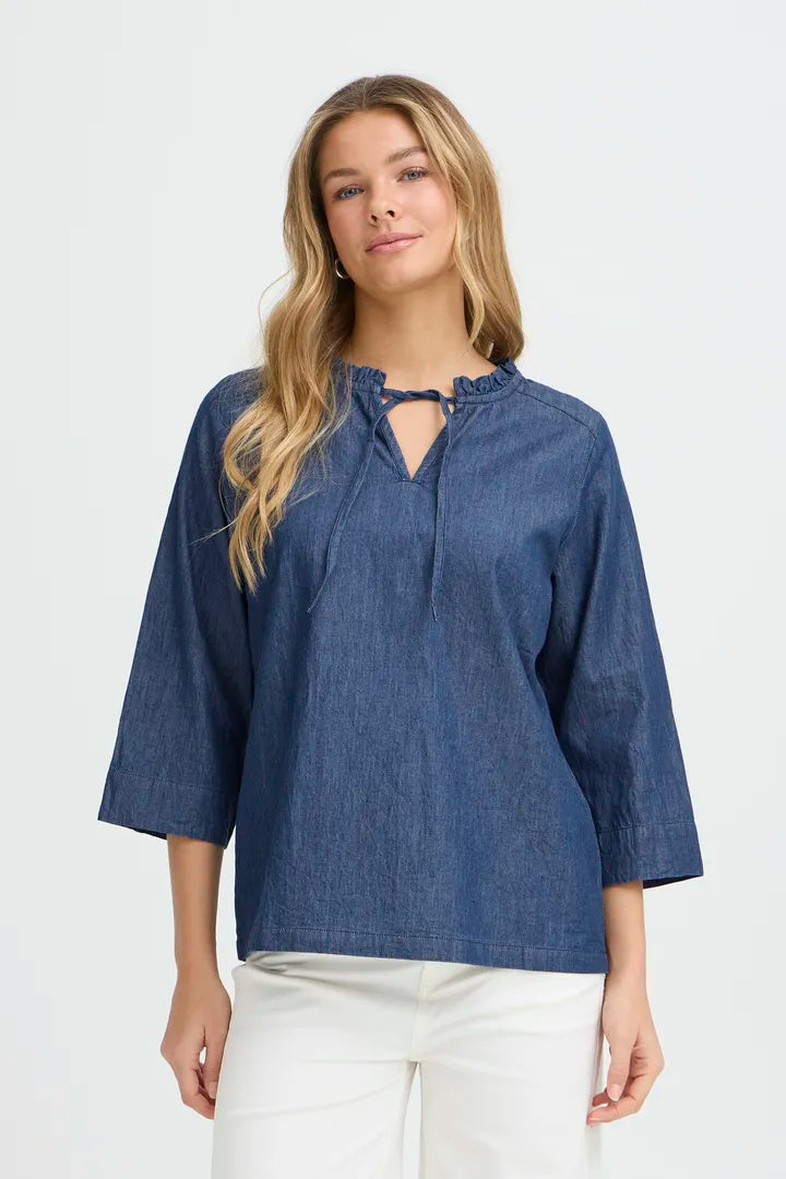 Fransa Denim Top - Robins & Roses, Eccleshall