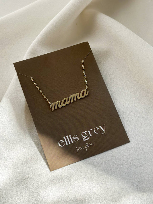 Ellis Grey Jewellery 'Mama' 18k Gold Charm Necklace - Robins & Roses, Eccleshall