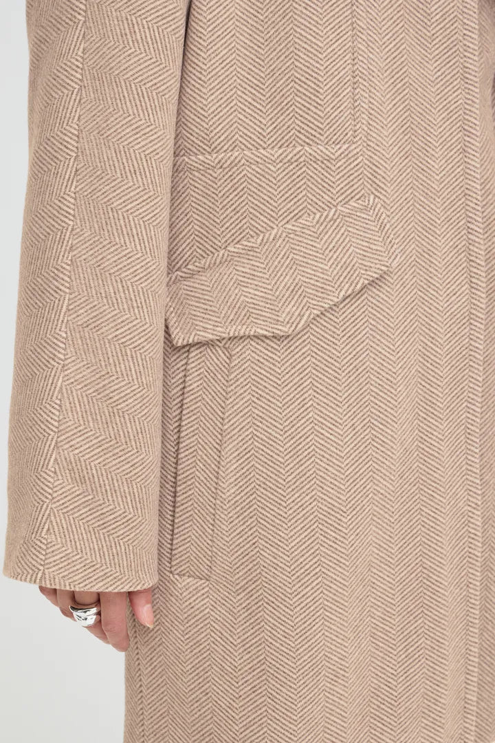 Fransa Brown & Cream Woven Jacket - Robins & Roses, Eccleshall