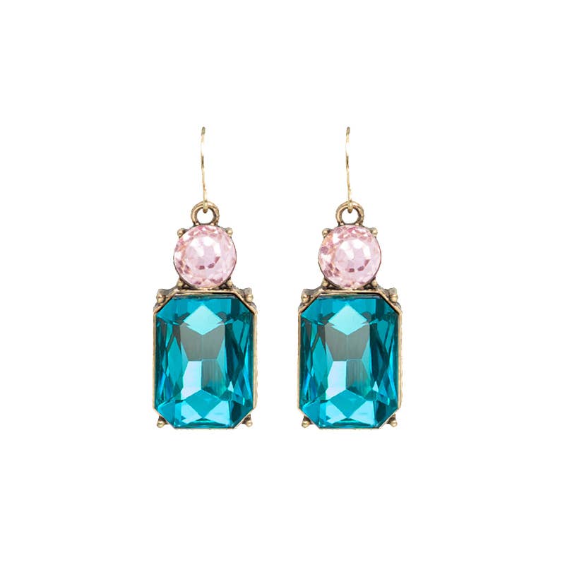 Twin Gem Earring in Turquoise & Pink - Robins & Roses, Eccleshall