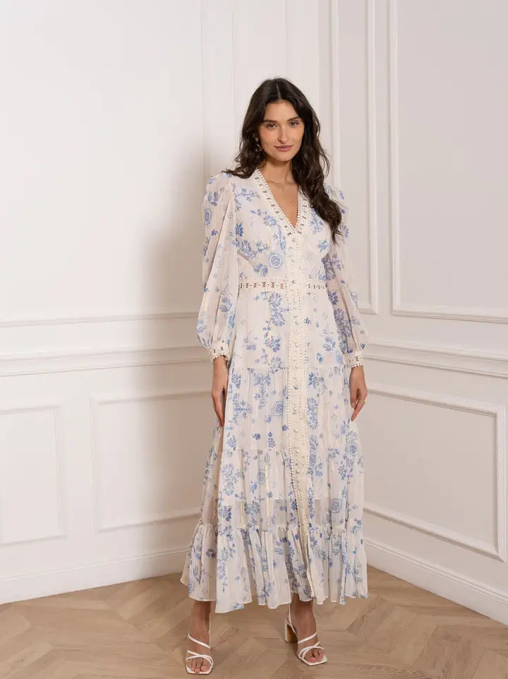 Choklate Paris Long Dress April Floral Print - Robins & Roses, Eccleshall