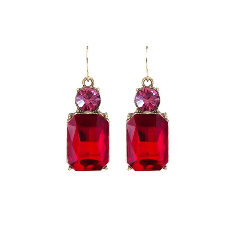 Twin Gem Earring in Red & Pink - Robins & Roses, Eccleshall