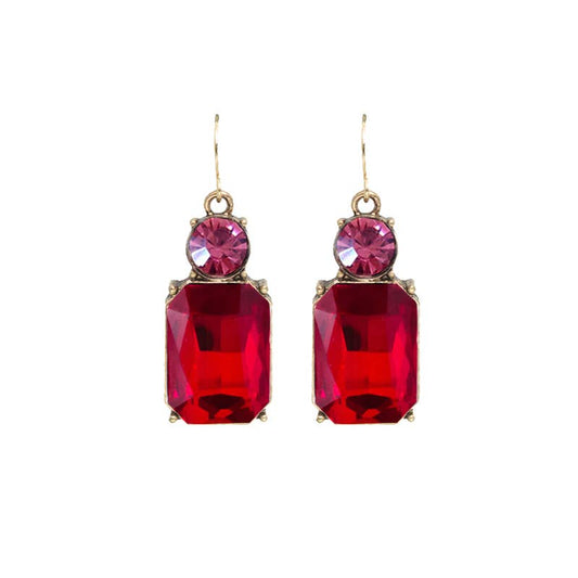 Twin Gem Earring in Red & Pink - Robins & Roses, Eccleshall