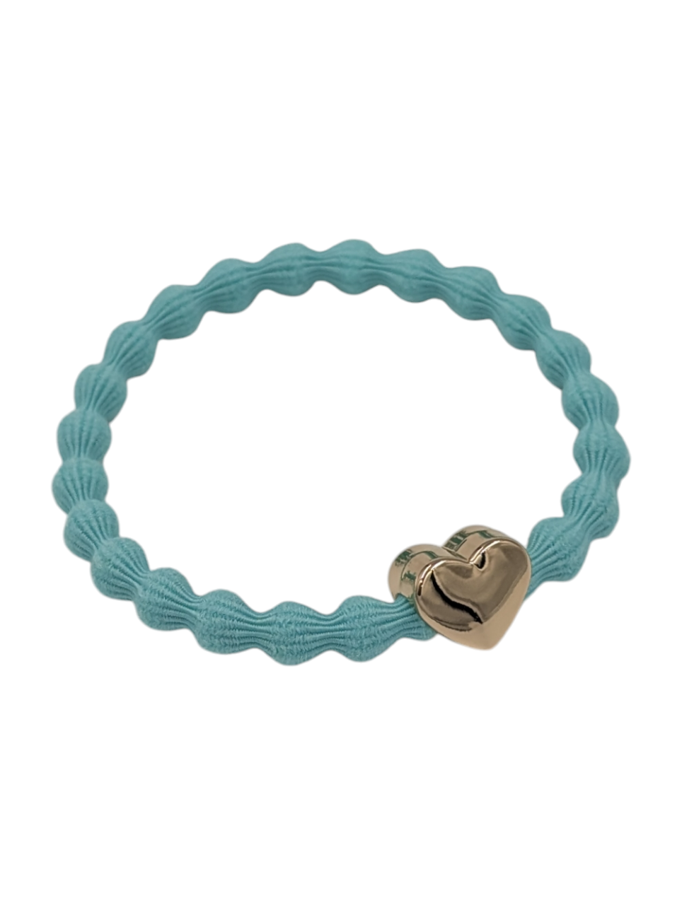 Wave Hair Tie with Gold Heart Charm (Various Colours)