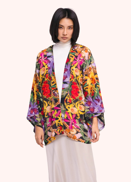 Powder Botanical Kaleidoscope Short Kimono Jacket