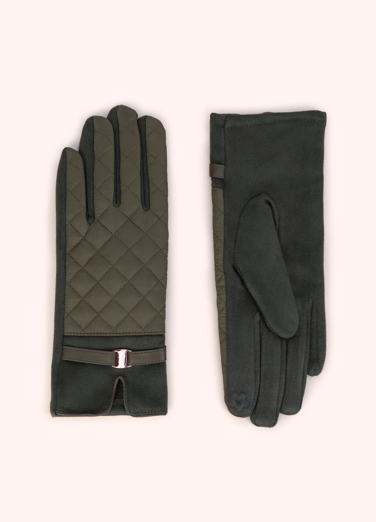 Powder Quilted Gloves, Moss - Robins & Roses, Eccleshall