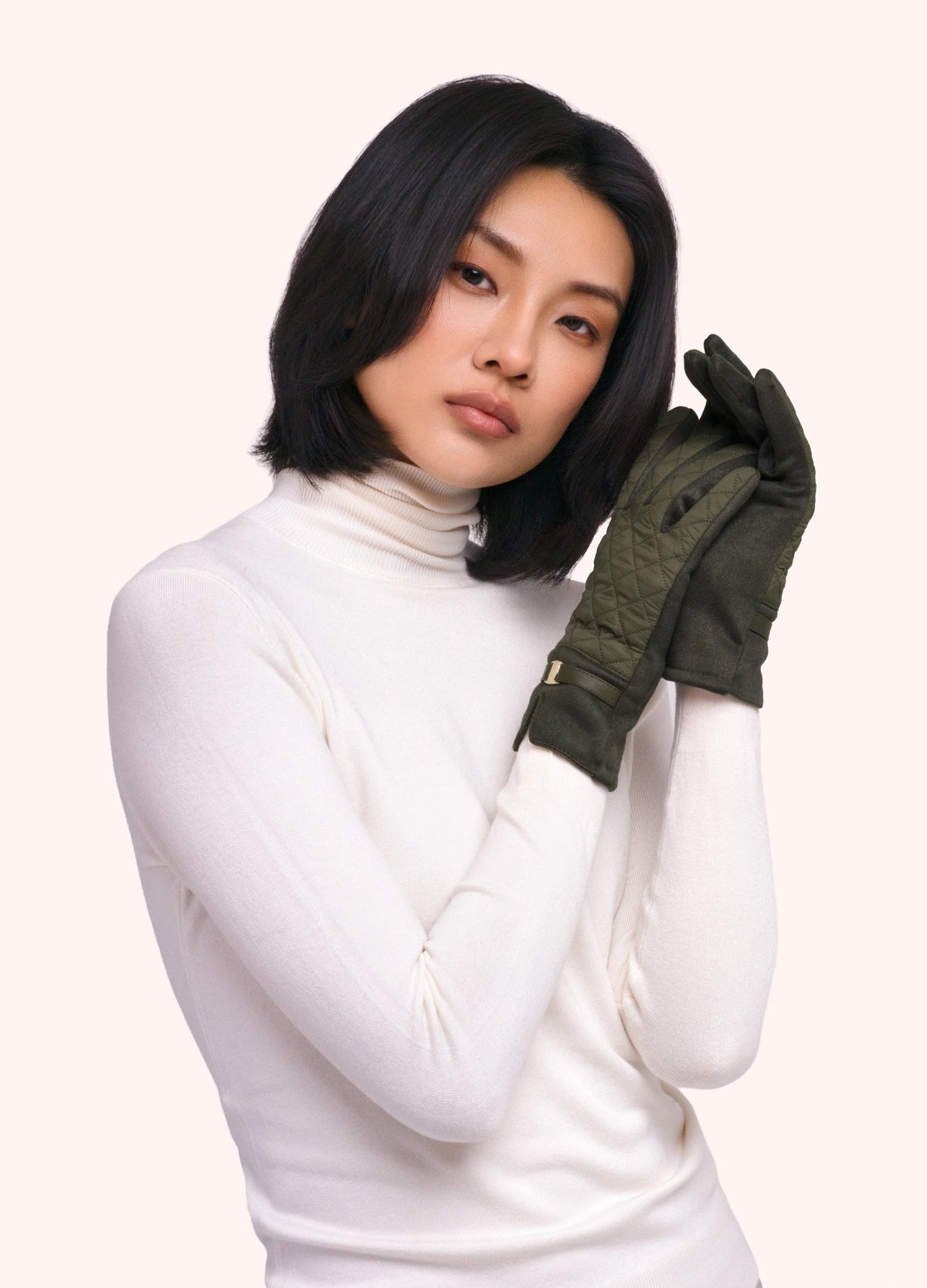 Powder Quilted Gloves, Moss - Robins & Roses, Eccleshall