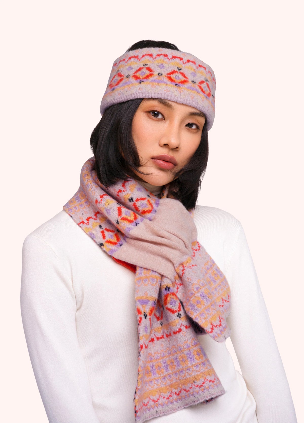 Powder Fair Isle Headband, Cream Mix - Robins & Roses, Eccleshall