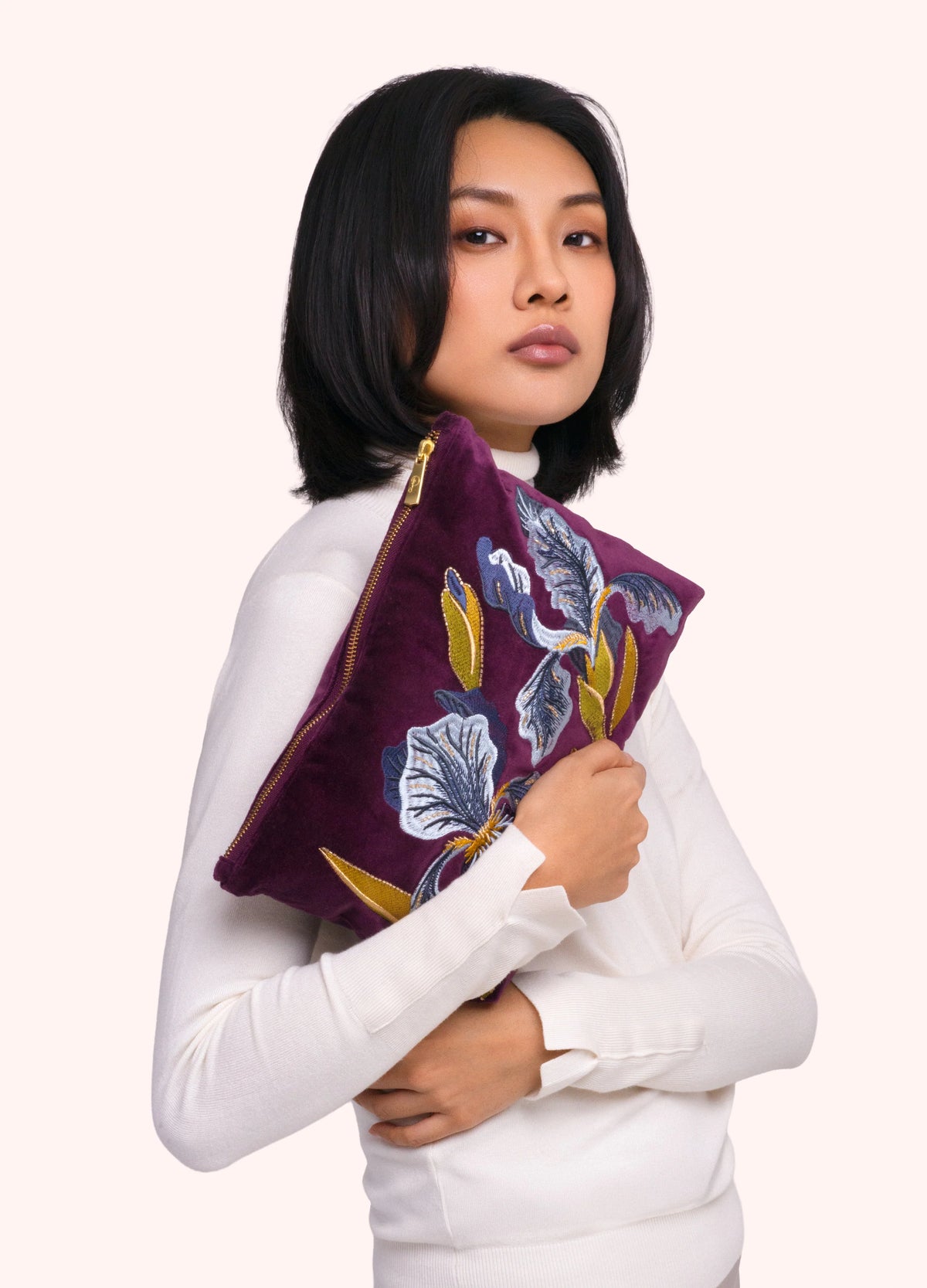 Powder Iris Zip Pouch - Large