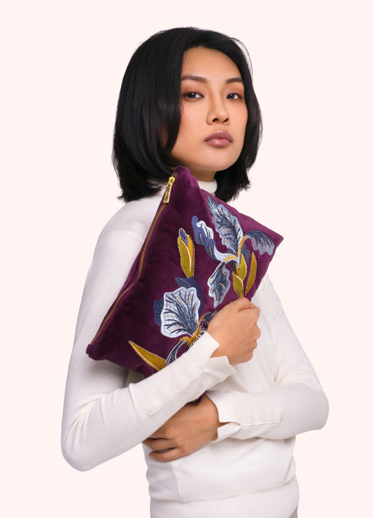 Powder Iris Zip Pouch - Large