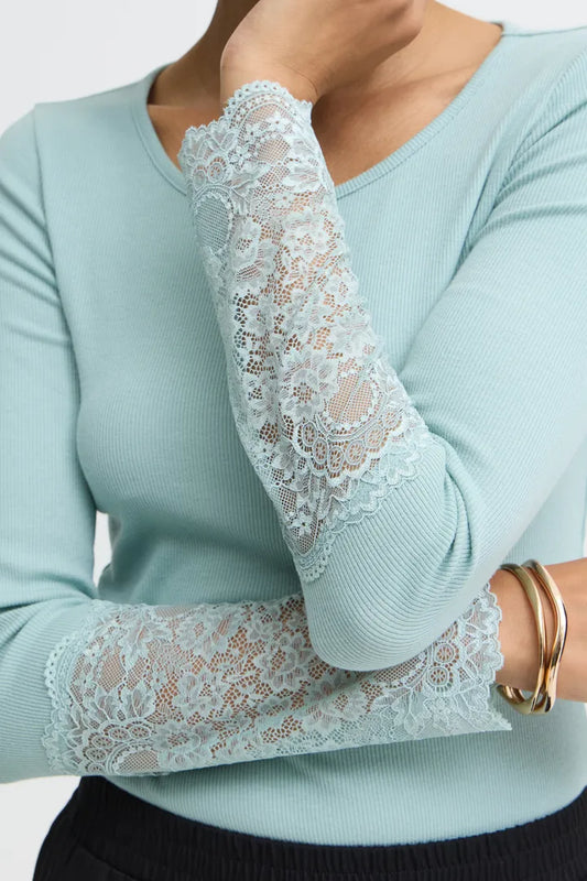 Fransa Lace Cuff Top