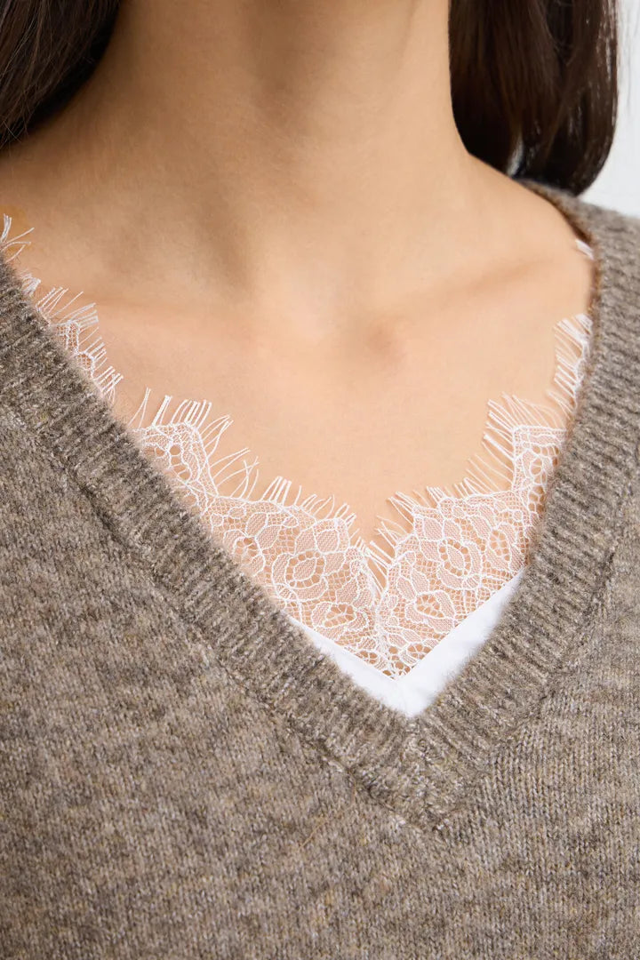 Fransa Lace Detail Jumper - Robins & Roses, Eccleshall