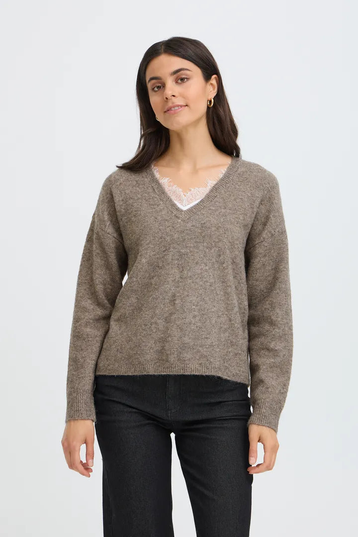 Fransa Lace Detail Jumper - Robins & Roses, Eccleshall