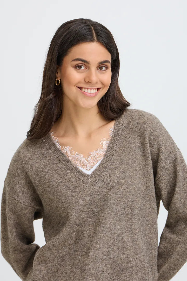 Fransa Lace Detail Jumper - Robins & Roses, Eccleshall