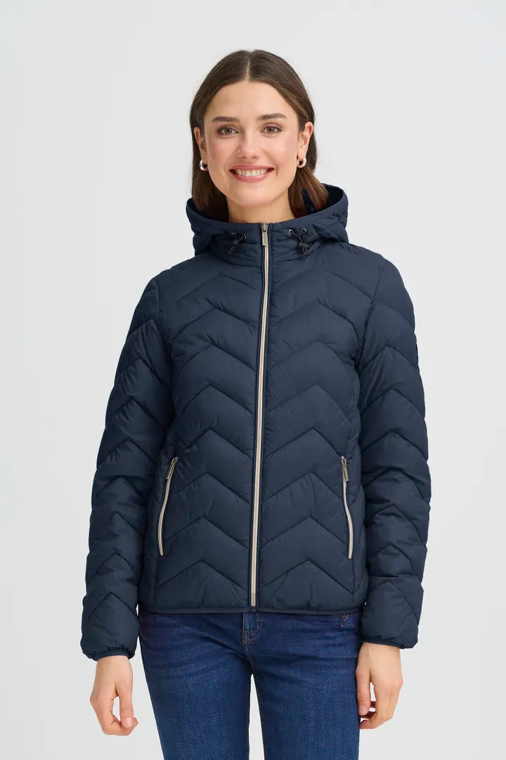 Fransa Navy Padded Jacket - Robins & Roses, Eccleshall