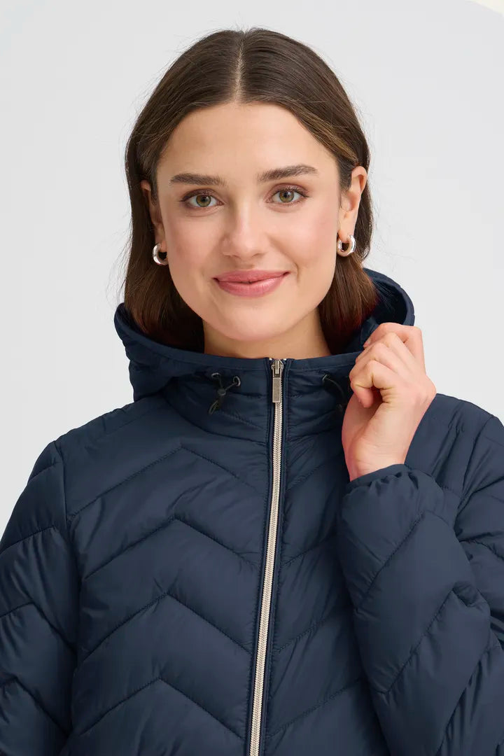 Fransa Navy Padded Jacket - Robins & Roses, Eccleshall