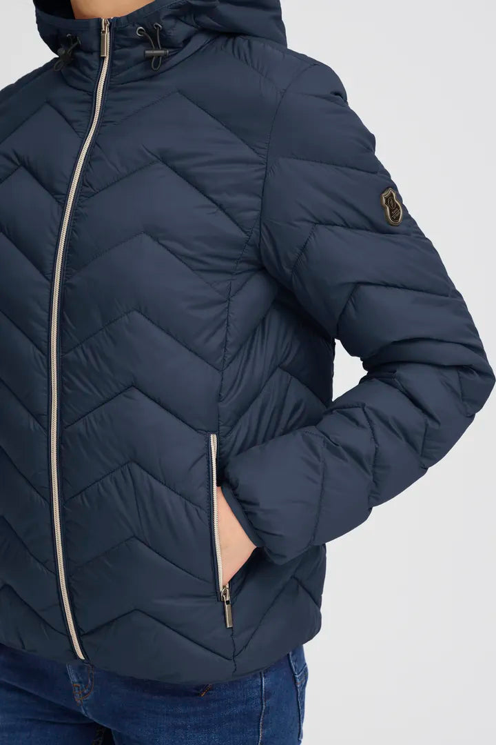 Fransa Navy Padded Jacket - Robins & Roses, Eccleshall