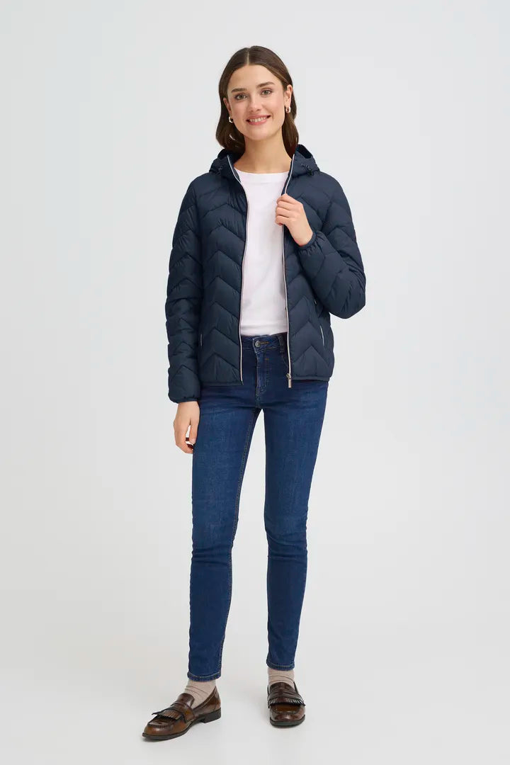 Fransa Navy Padded Jacket - Robins & Roses, Eccleshall