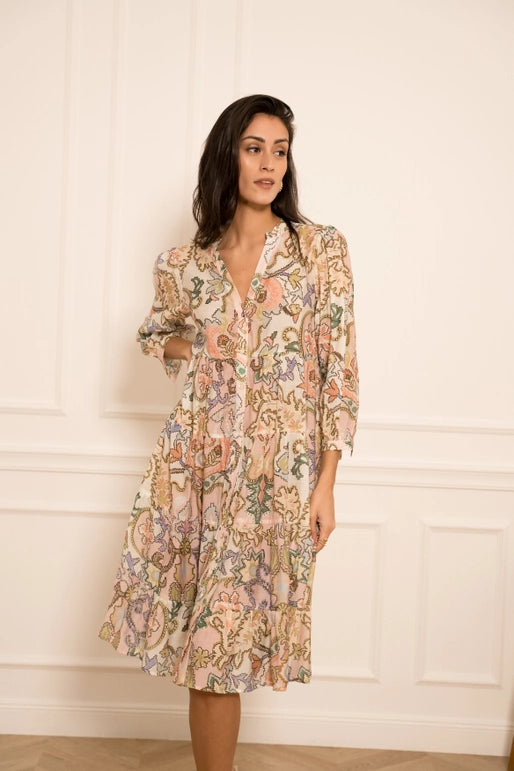Choklate Paris Floral Print Marbella Silk Dress In Pastel Shades - Robins & Roses, Eccleshall