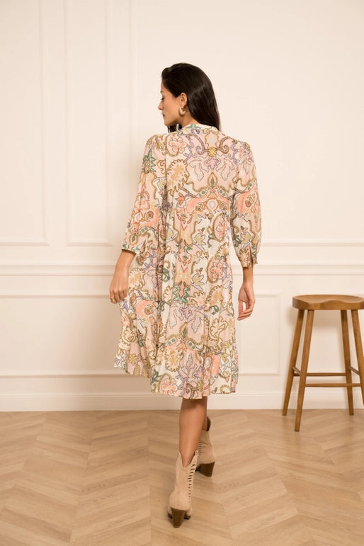 Choklate Paris Floral Print Marbella Silk Dress In Pastel Shades - Robins & Roses, Eccleshall