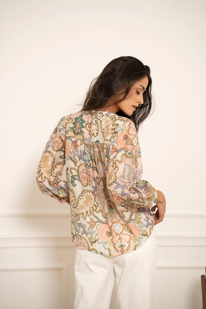 Choklate Paris Saint Tropez Printed Silk Viscose Shirt - Robins & Roses, Eccleshall