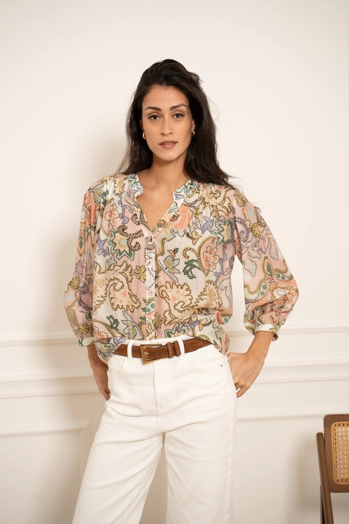 Choklate Paris Saint Tropez Printed Silk Viscose Shirt - Robins & Roses, Eccleshall