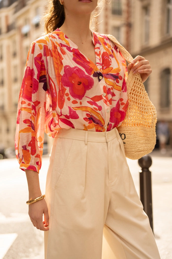 Choklate Paris Saint Tropez Printed Silk Viscose Shirt - Robins & Roses, Eccleshall