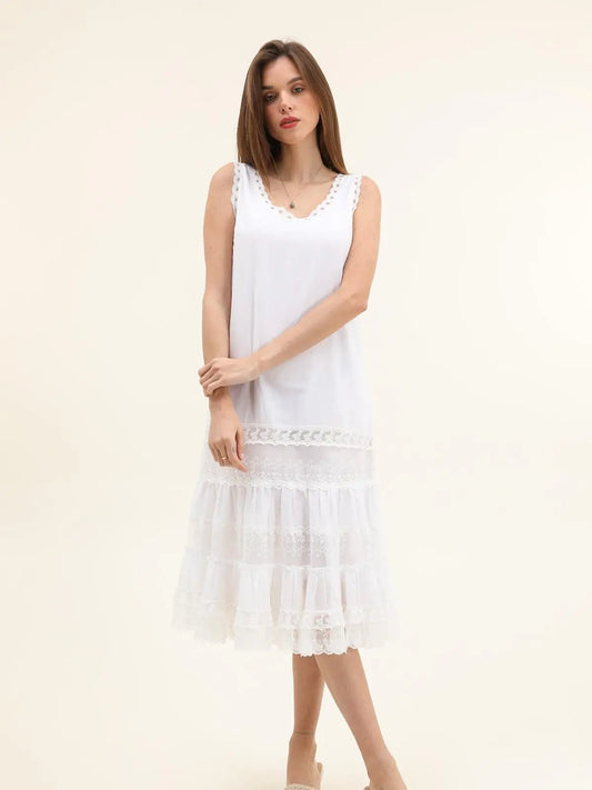 Midi DrSess in Cotton and Lace