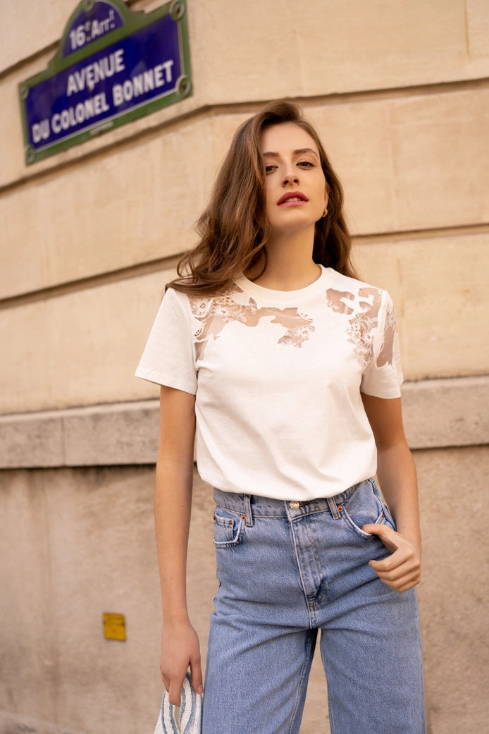 Choklate Paris Embroidered Cotton T-Shirt - Robins & Roses, Eccleshall